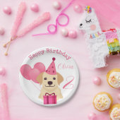 Cute Labrador Retriever Happy Birthday Paper Bord (Feest)