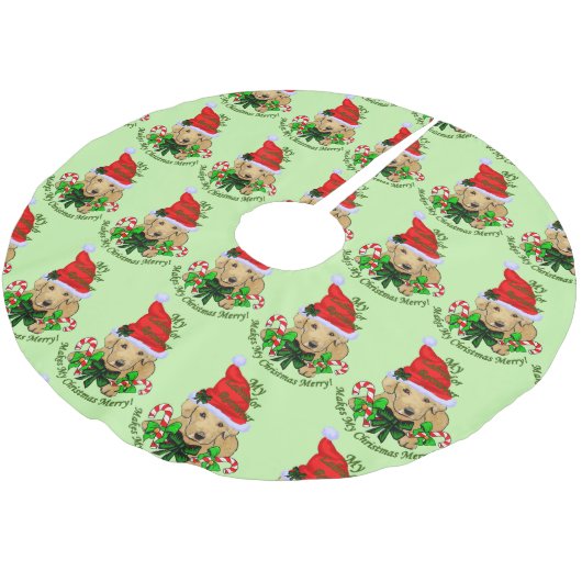 Cute Labrador Retriever Kerstmis Kerstboom Rok (Gekanteld)