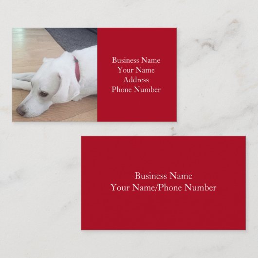 Cute Labrador Retriever Mix Dog Red Visitekaartje (Voorkant / Achterkant)