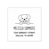 Cute Labrador Retriever Peeking Adres 2 Rubberstempel (Afrduk)