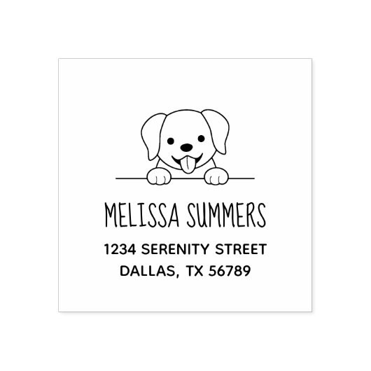 Cute Labrador Retriever Peeking Adres 2 Rubberstempel (Afrduk)