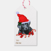Cute Labrador Retriever Puppy Kerstmis Cadeaulabel (Voorkant)