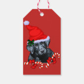 Cute Labrador Retriever Puppy Kerstmis Cadeaulabel (Achterkant)