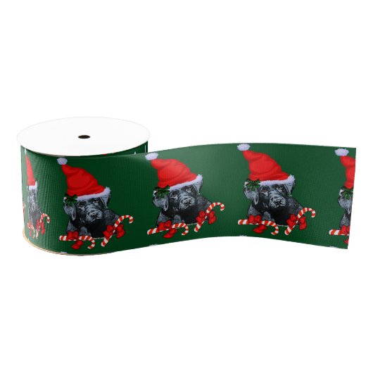 Cute Labrador Retriever Puppy Kerstmis Grosgrain Lint (Spoel)