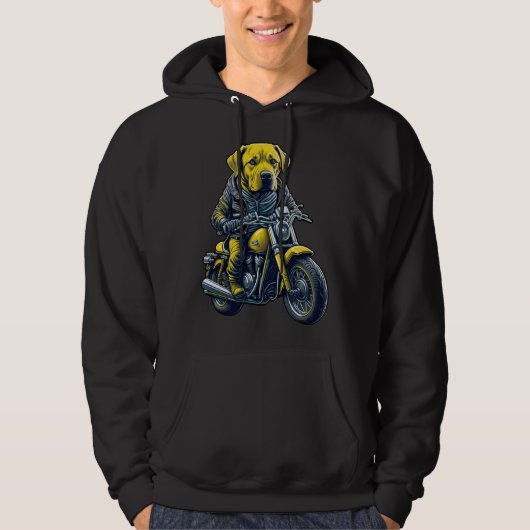 Cute Labrador ride on a motorcycle  Christmas Hoodie (Voorkant)