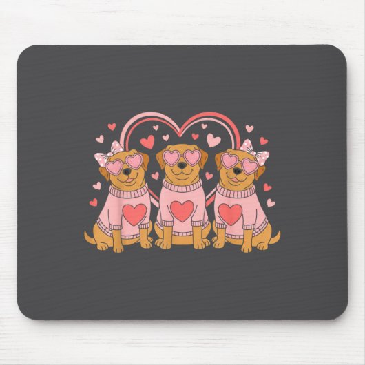 Cute Labrador Valentines Heart Dog Lover Men Women Muismat (Voorkant)