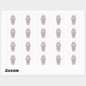 Cute Labubu (light purple) Vierkante Sticker (Vel)