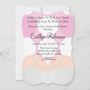 Cute Lace Bra Lingerie Bridal Shower Invitation Kaart