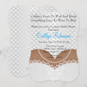 Cute Lace Bra Lingerie Bridal Shower Invitation Kaart (Voorkant / Achterkant)