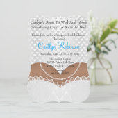 Cute Lace Bra Lingerie Bridal Shower Invitation Kaart (Staand voorkant)
