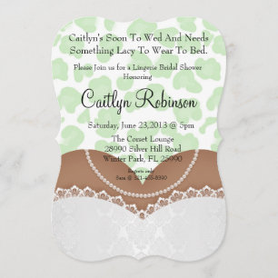 Cute Lace Bra Lingerie Bridal Shower Invitation Kaart