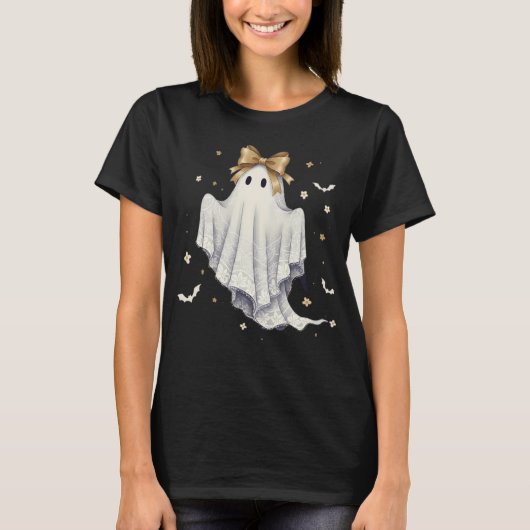 Cute Lace Ghost Halloween - Spooky & Sweet Appare T-shirt (Voorkant)