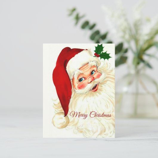 Cute lachende  santa briefkaart (Staand voorkant)
