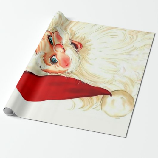 Cute lachende santa cadeaupapier (Uitgerold)