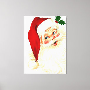 Cute lachende  santa canvas afdruk