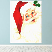 Cute lachende santa canvas afdruk (Insitu (Houten vloer))