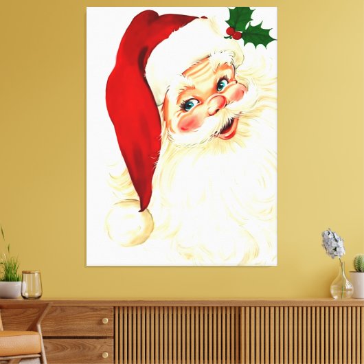 Cute lachende santa canvas afdruk (Insitu (Woonkamer))