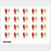 Cute lachende  santa ronde sticker (Vel)