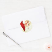 Cute lachende  santa ronde sticker (Envelop)