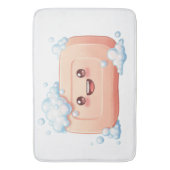 Cute Lachende Zeepstaaf met Bellen Badmat (Voorkant Verticaal)