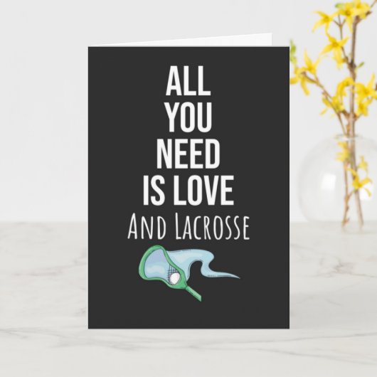 Cute Lacrosse Cards Team Player Goalie Stick Kaart (Gele Bloem)