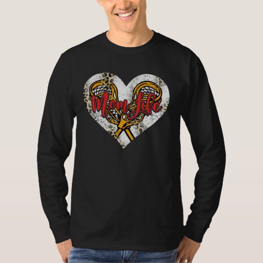 Cute Lacrosse Mom Heart Mother's Day Sport Mama Mo T-shirt (Voorkant)