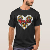 Cute Lacrosse Mom Heart Mother's Day Sport Mama Mo T-shirt (Voorkant)