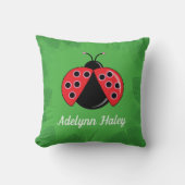 Cute Lady Bug Baby Birth Stats Throw Pillow Kussen (Voorkant)