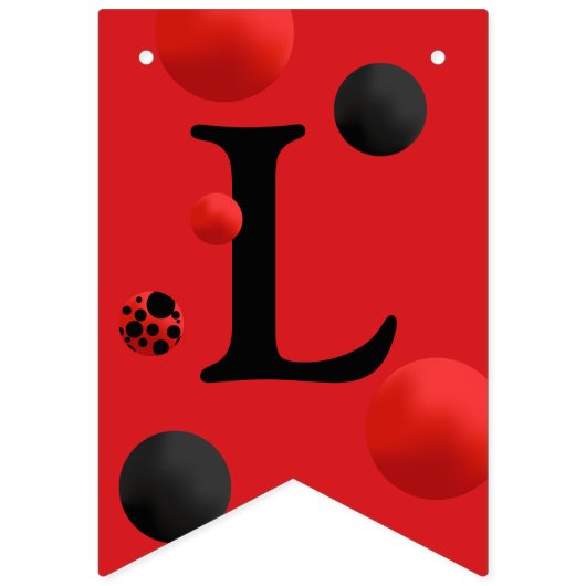 Cute Lady Bug-Birthday-Baby shower-Theme party Vlaggetjes (Tweede vlag)