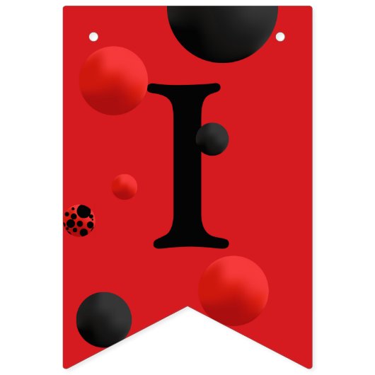 Cute Lady Bug-Birthday-Baby shower-Theme party Vlaggetjes (Derde vlag)