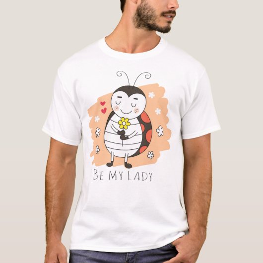 Cute lady bug cartooon t-shirt (Voorkant)