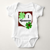 Cute Lady Bug & Clover Leaf 1e verjaardag baby bod Romper (Voorkant)