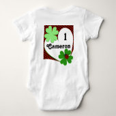 Cute Lady Bug & Clover Leaf 1e verjaardag baby bod Romper (Achterkant)