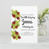 Cute Lady Bug Hand Drawn Insect Birthday (Staand voorkant)