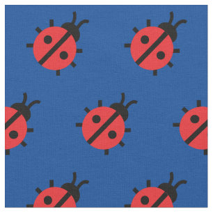 Cute Lady Bug Kind Baby Nursery Bug Insect Blue Stof