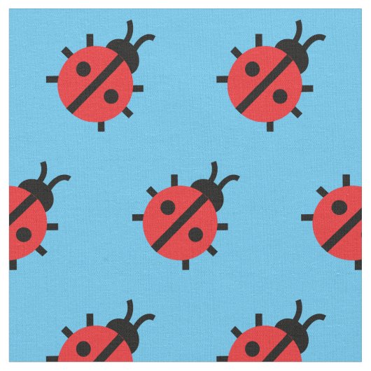 Cute Lady Bug Kind Baby Nursery Bug Insect Blue Stof (Close Up)