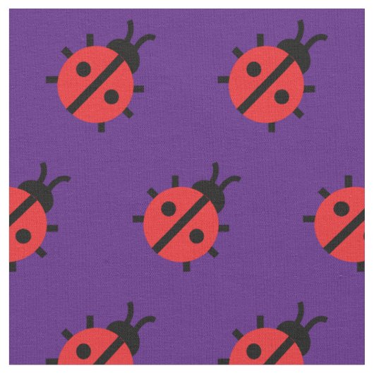 Cute Lady Bug Kind Baby Nursery Bug Insect Paars Stof (Close Up)