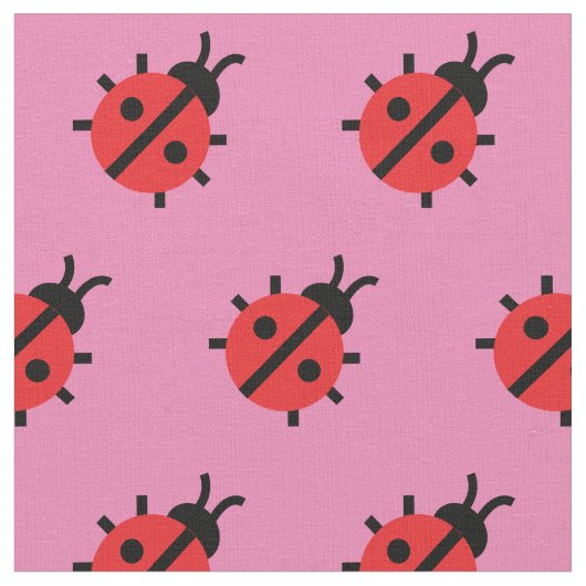 Cute Lady Bug Kind Baby Nursery Bug Insecte Pink Stof (Close Up)