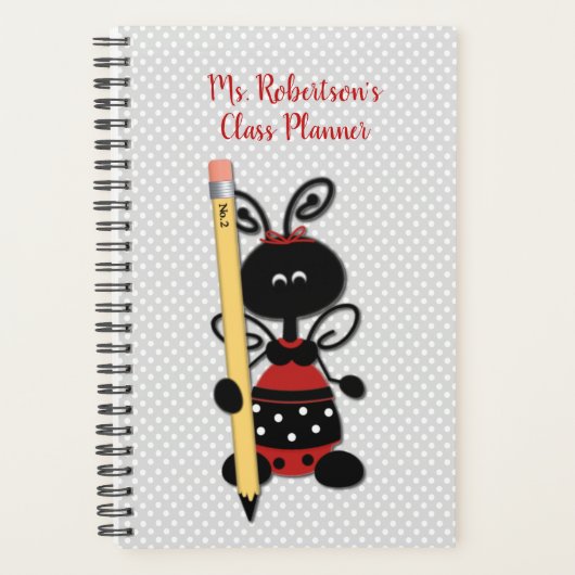 Cute Lady Bug-leraar Daily Planner (Voorkant)