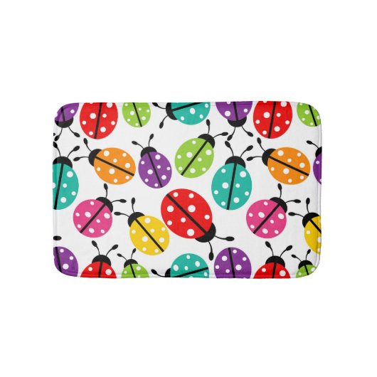 Cute Lady Bug Pattern Badmat (Voorkant)