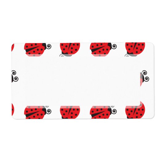 Cute Lady Bug Pattern Etiket (Voorkant)