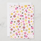 Cute Lady Bug Pink Girl Baby Shower Kaart (Achterkant)
