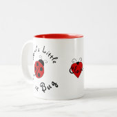 Cute Lady Bug, speciaal gepersonaliseerd Mimi's Li Tweekleurige Koffiemok (Voorkant links)