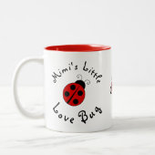 Cute Lady Bug, speciaal gepersonaliseerd Mimi's Li Tweekleurige Koffiemok (Links)