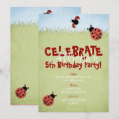 Cute Lady Bugs Girl's Birthday Kaart (Voorkant / Achterkant)