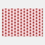 Cute Lady Bugs Polka Dots Pink Stripes Inpakpapier Vel (Voorkant)