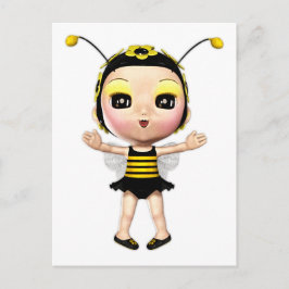 Cute Lady Bumblebee Fairy Doll 2 Briefkaart