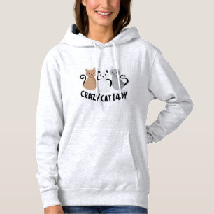 Cute Lady Cats Zeggen Design Hoodie