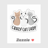 Cute Lady Cats Zeggen Design Sticker (Vel)
