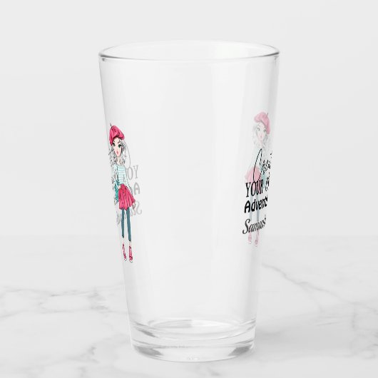 Cute Lady | Creëer uw eigen | Personaliseren Glas (Links)
